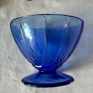 Hazel Atlas Cobalt Ritz Blue Newport/Hairpin Set of 8 Footed Sherbet Bowls